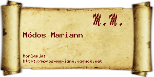 Módos Mariann névjegykártya