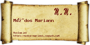 Módos Mariann névjegykártya