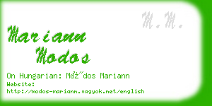 mariann modos business card